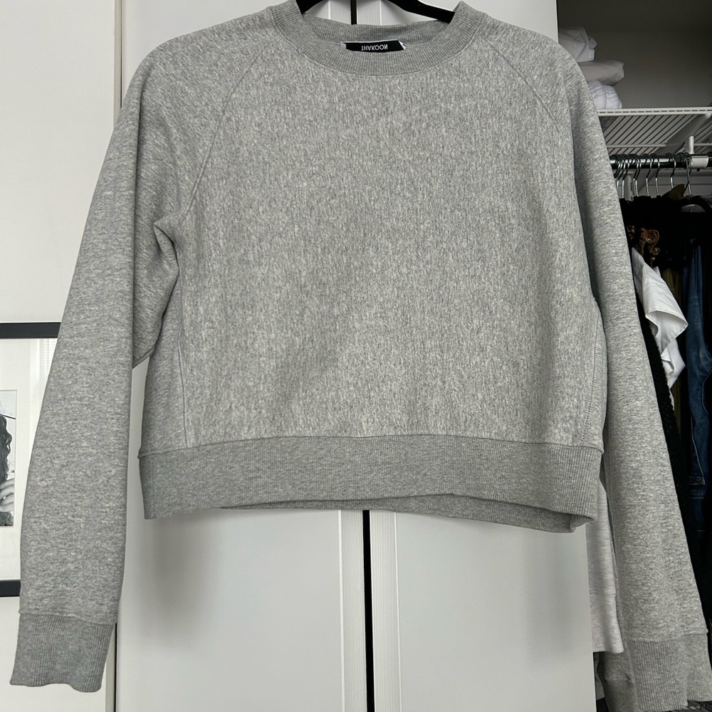 Thakoon grey cropped sweatshirt- Medium
